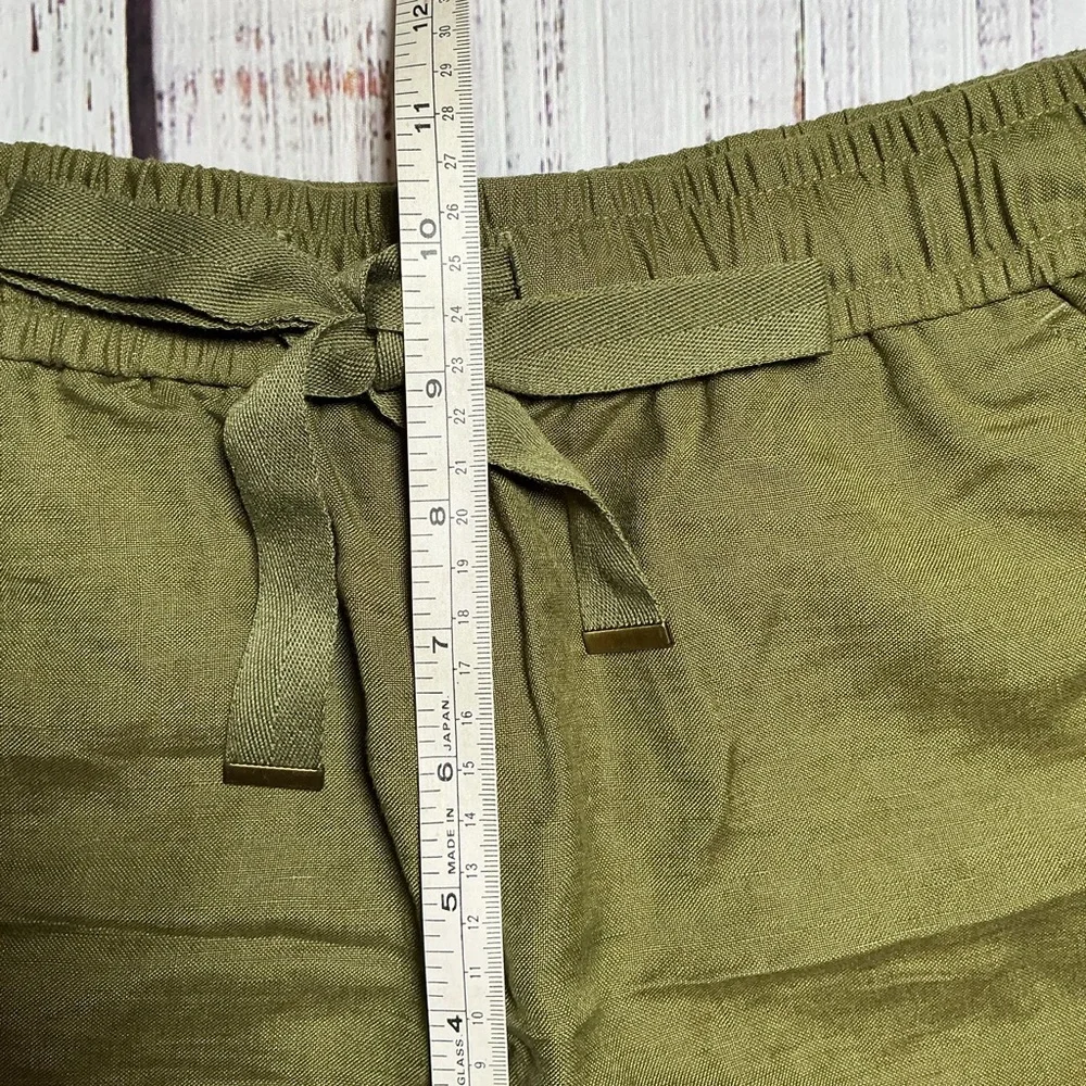 NWOT LOFT Linen blend Army Green drawstring shorts. Size XS. - Picture 8 of 9